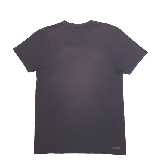 Mens Black Adidas Spellout Climalite Short Sleeve T Shirt
