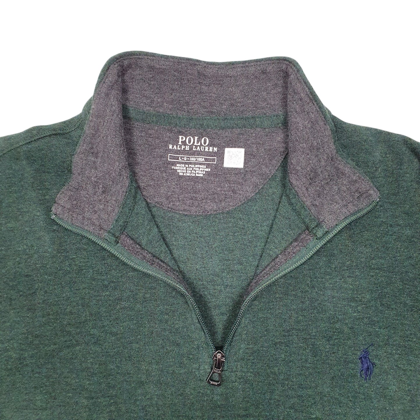Mens Green Polo Ralph Lauren  Quarter Zip Jumper