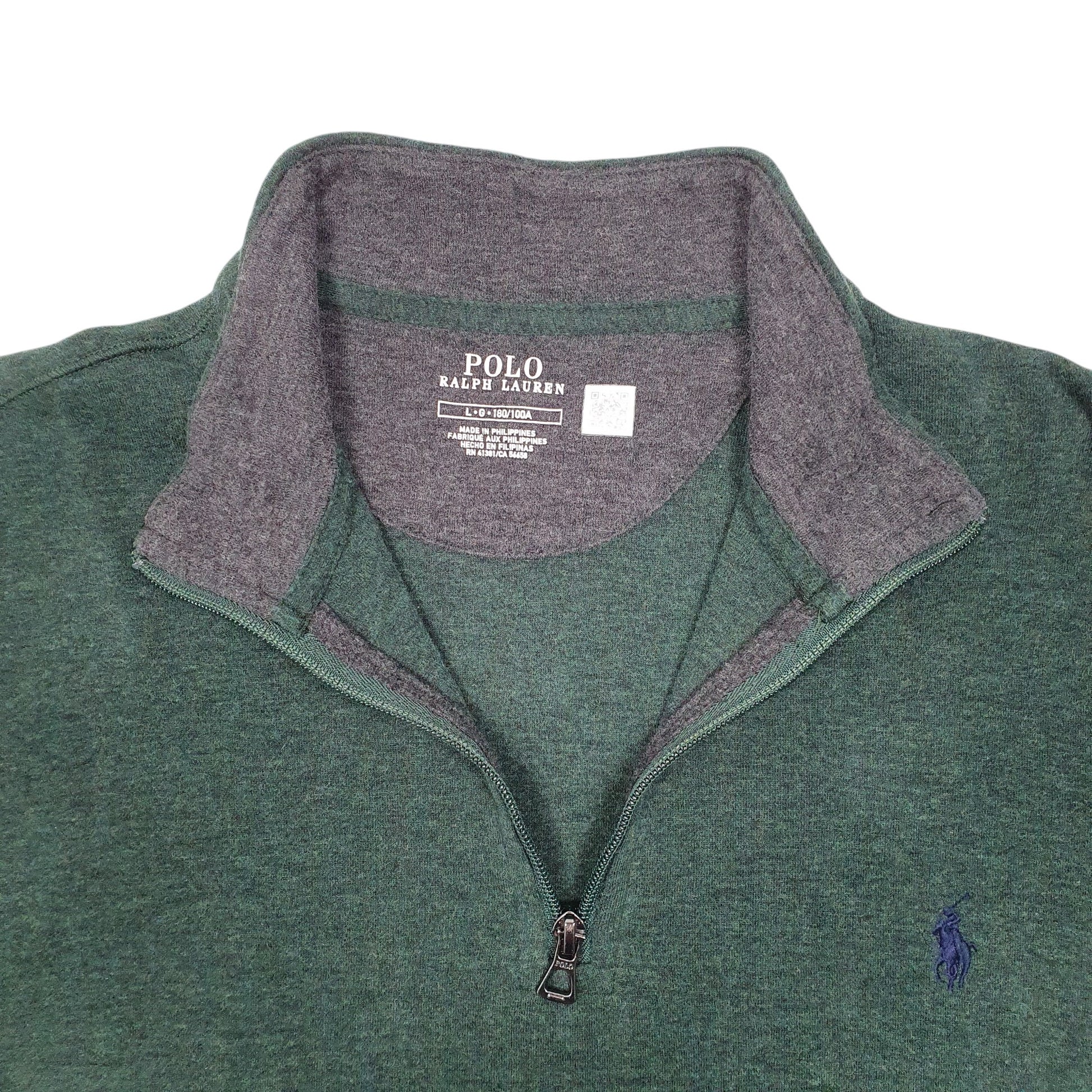 Mens Green Polo Ralph Lauren  Quarter Zip Jumper