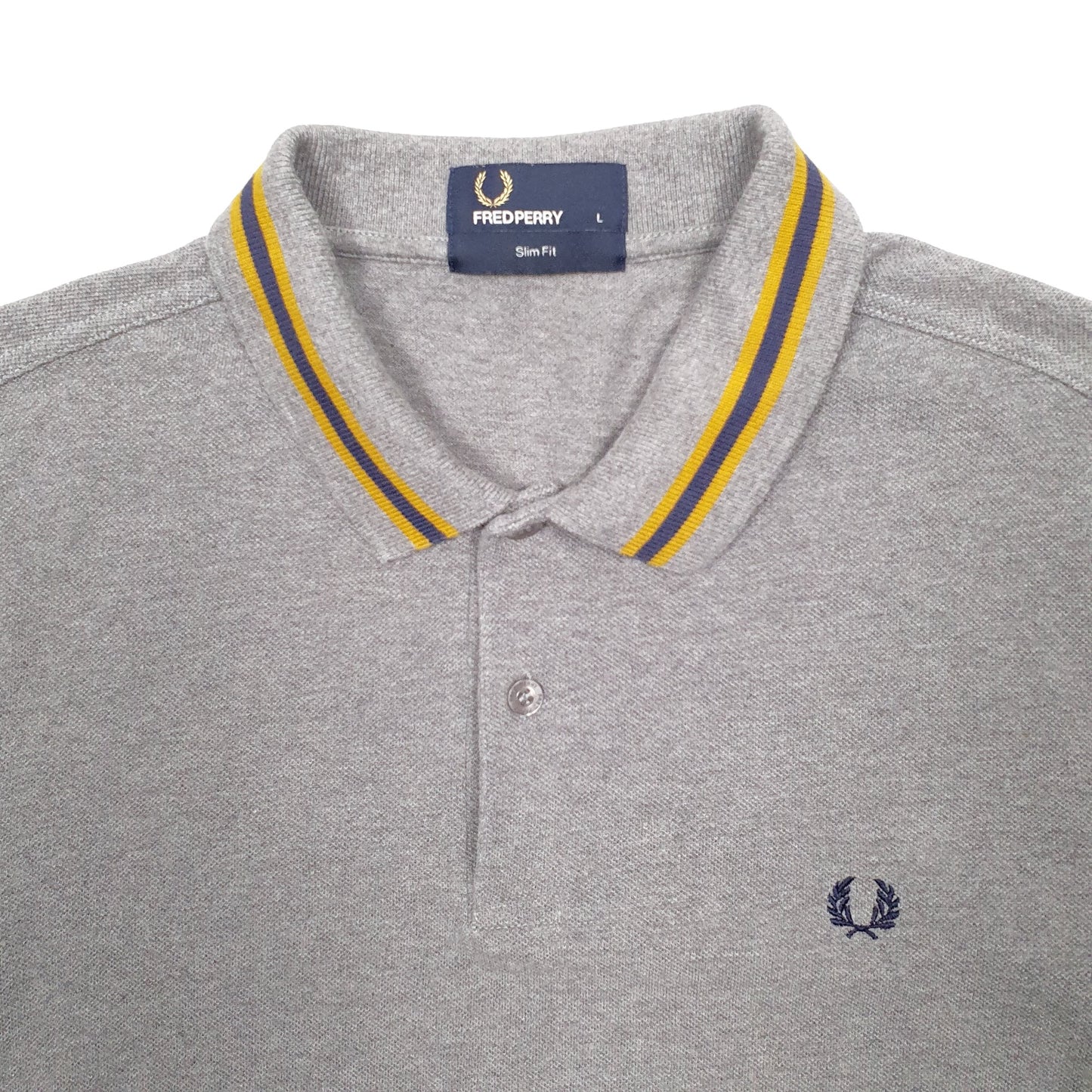 Mens Grey Fred Perry  Short Sleeve Polo Shirt