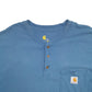Mens Blue Carhartt Button Up Short Sleeve T Shirt