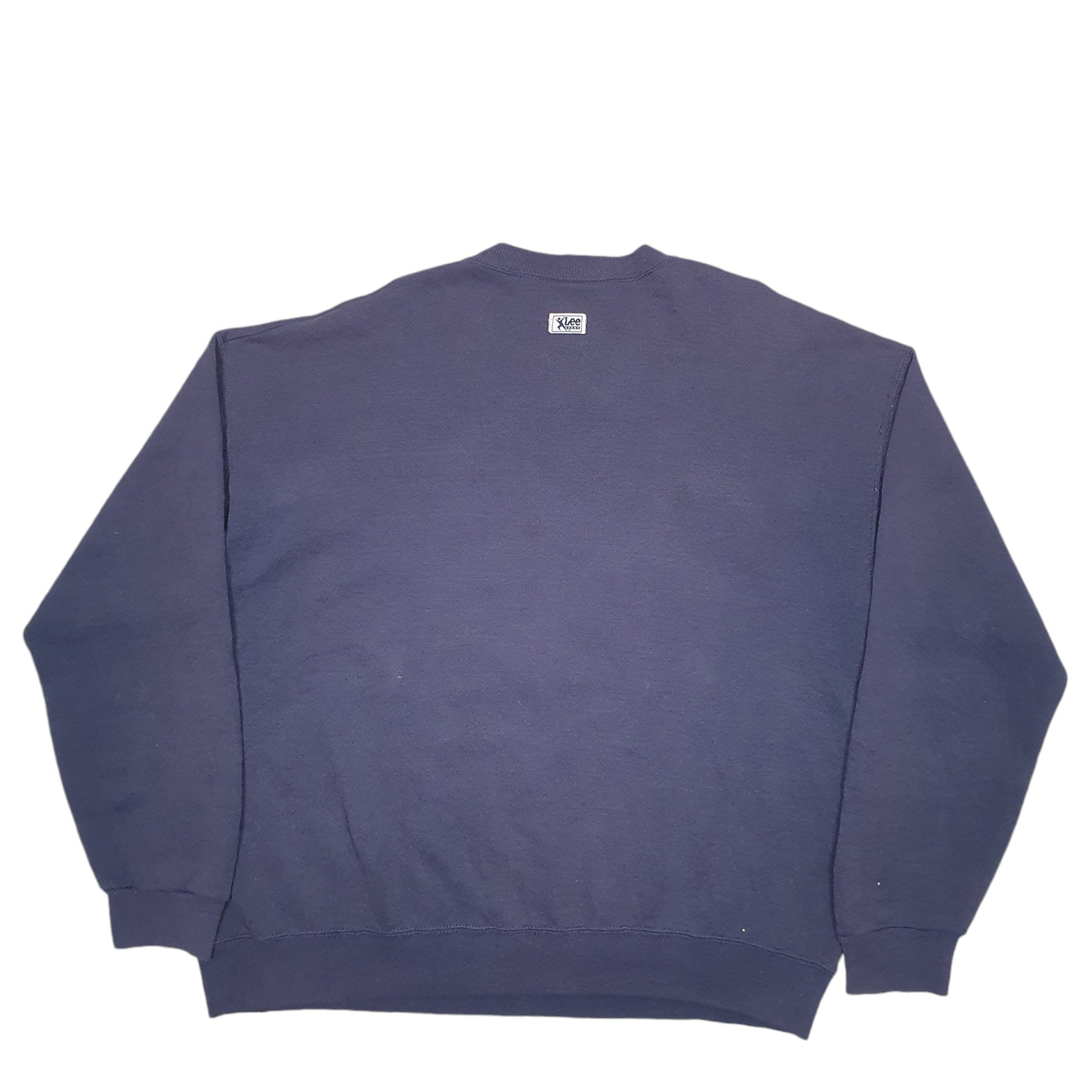 Mens Navy Lee Made In USA Indians 1995 Champions Baseball Vintage 1990s Crewneck Jumper