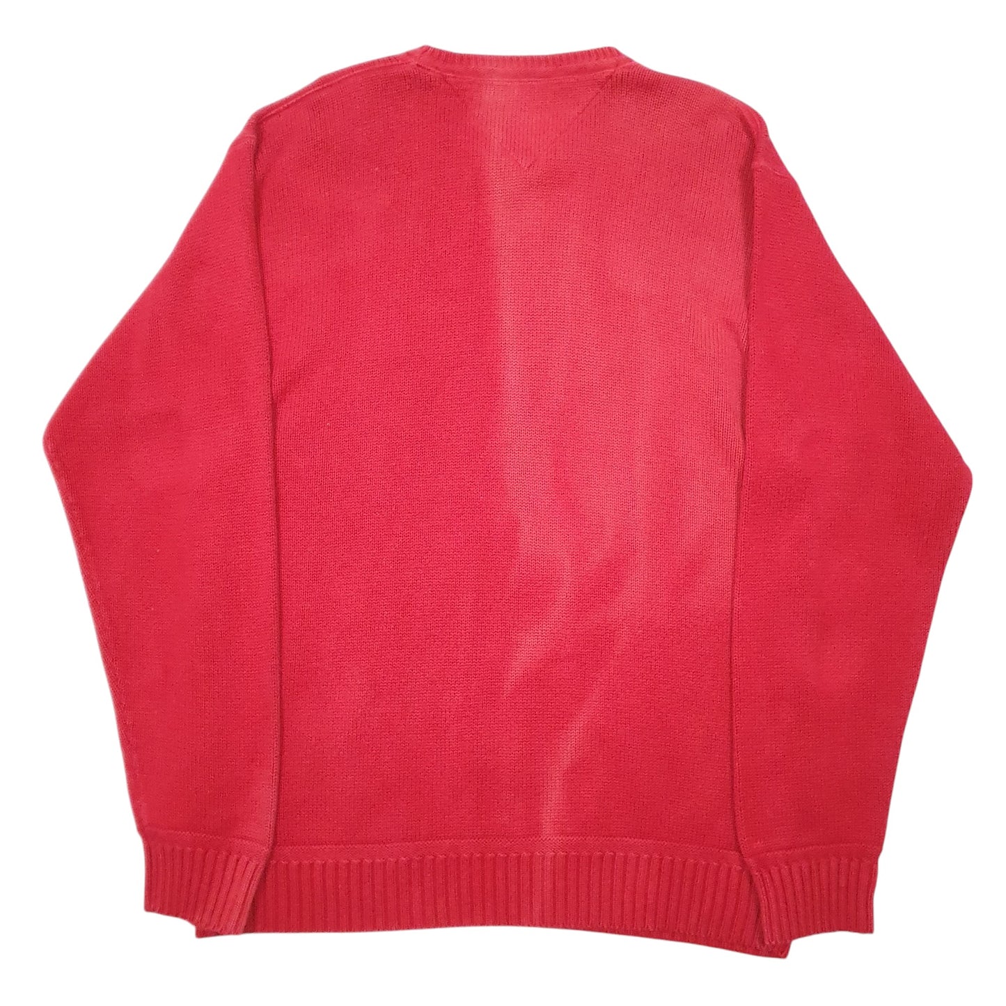 Mens Red Tommy Hilfiger Vintage Knit Crewneck Jumper