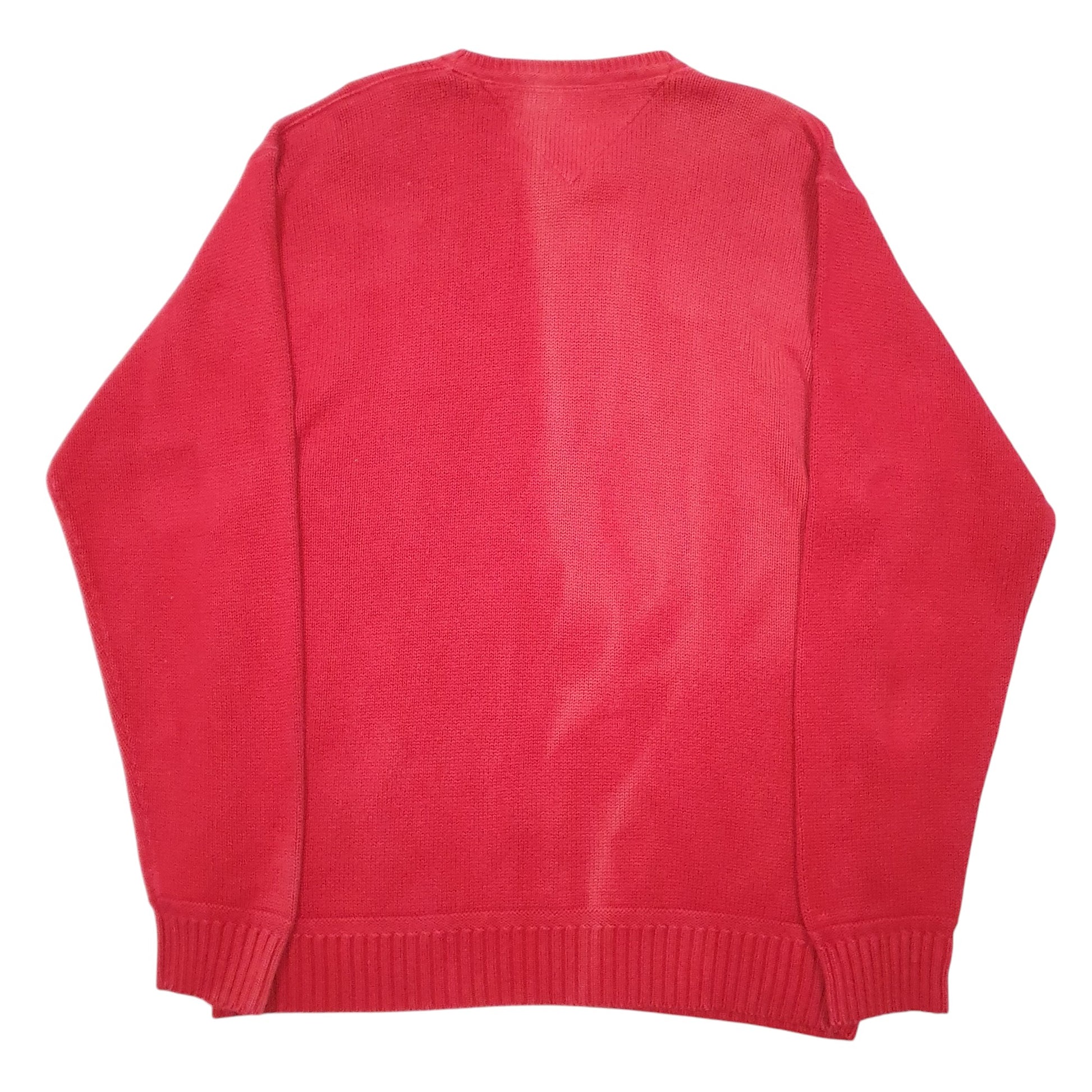Mens Red Tommy Hilfiger Vintage Knit Crewneck Jumper