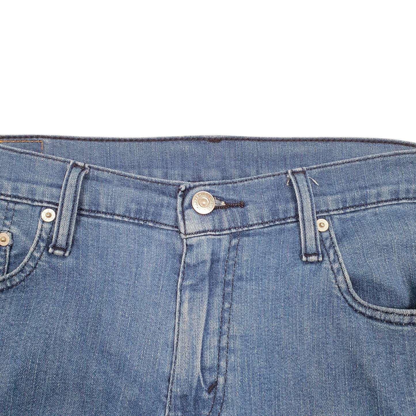 Mens Blue Levis 511 Slim Stretch Cut Offs Denim Shorts
