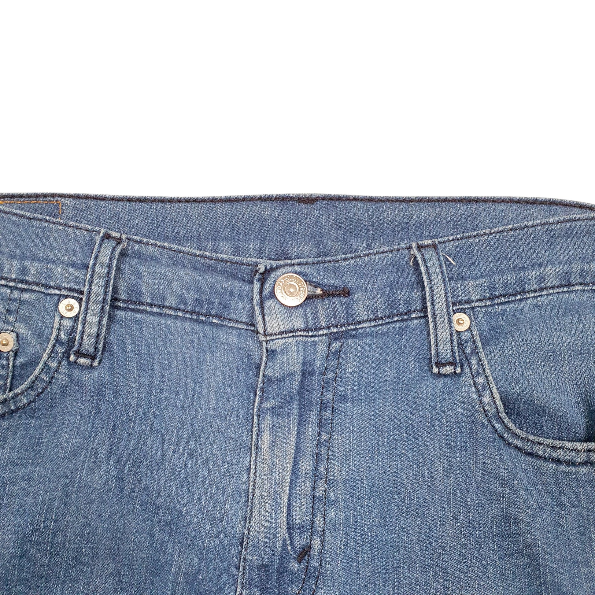 Mens Blue Levis 511 Slim Stretch Cut Offs Denim Shorts