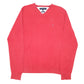 Mens Red Tommy Hilfiger Knit V Neck Jumper