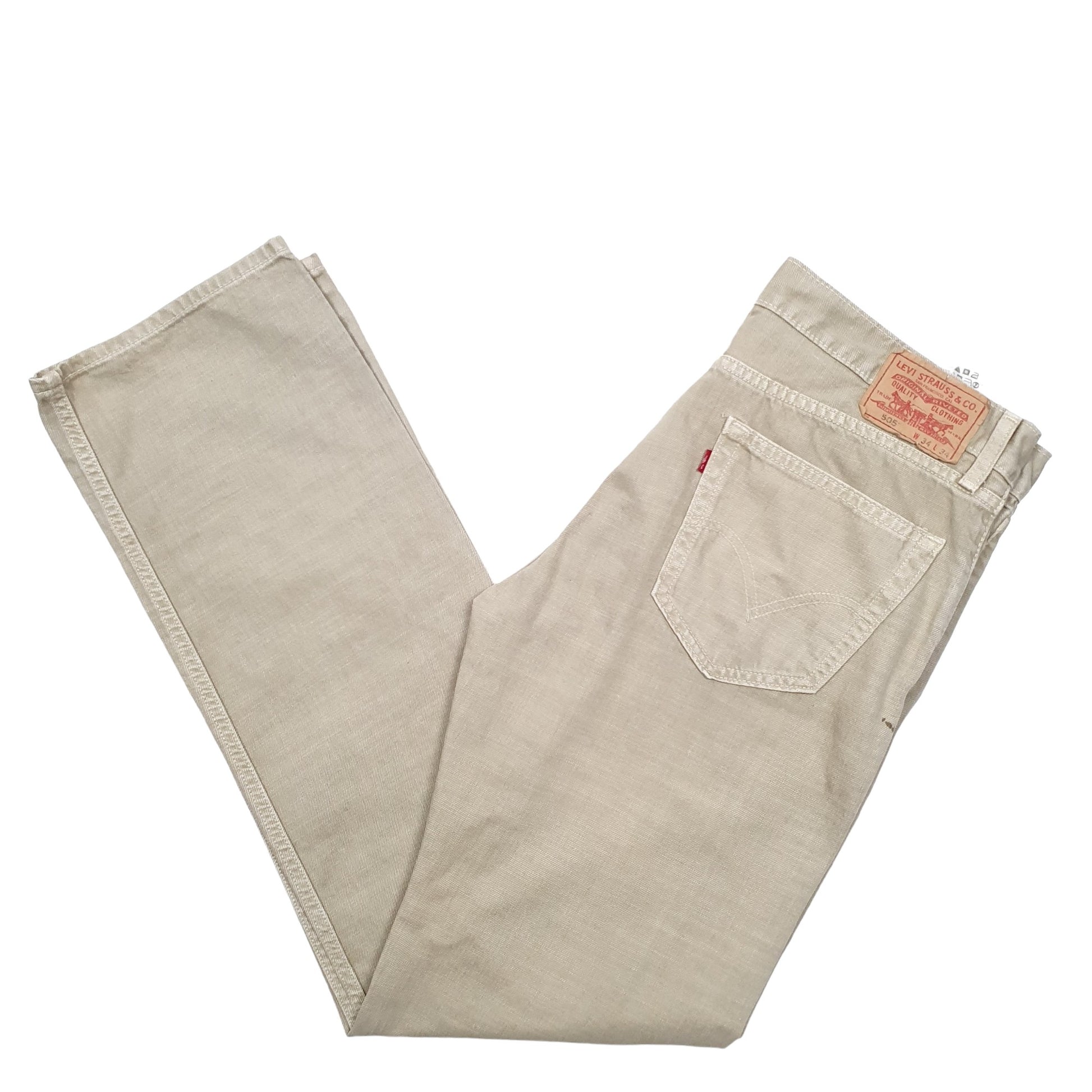 Mens Beige Levis  505 JeansW36 L35