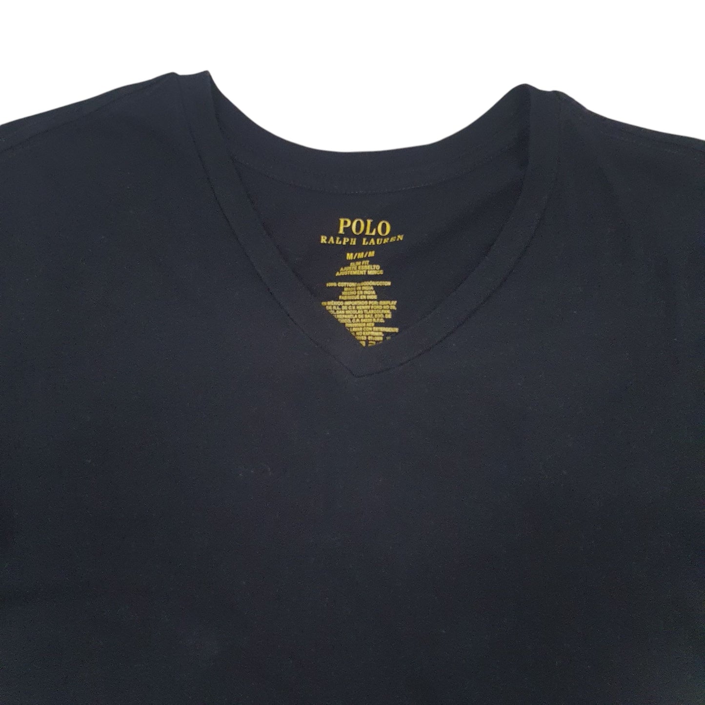 Mens Black Polo Ralph Lauren V Neck Short Sleeve T Shirt