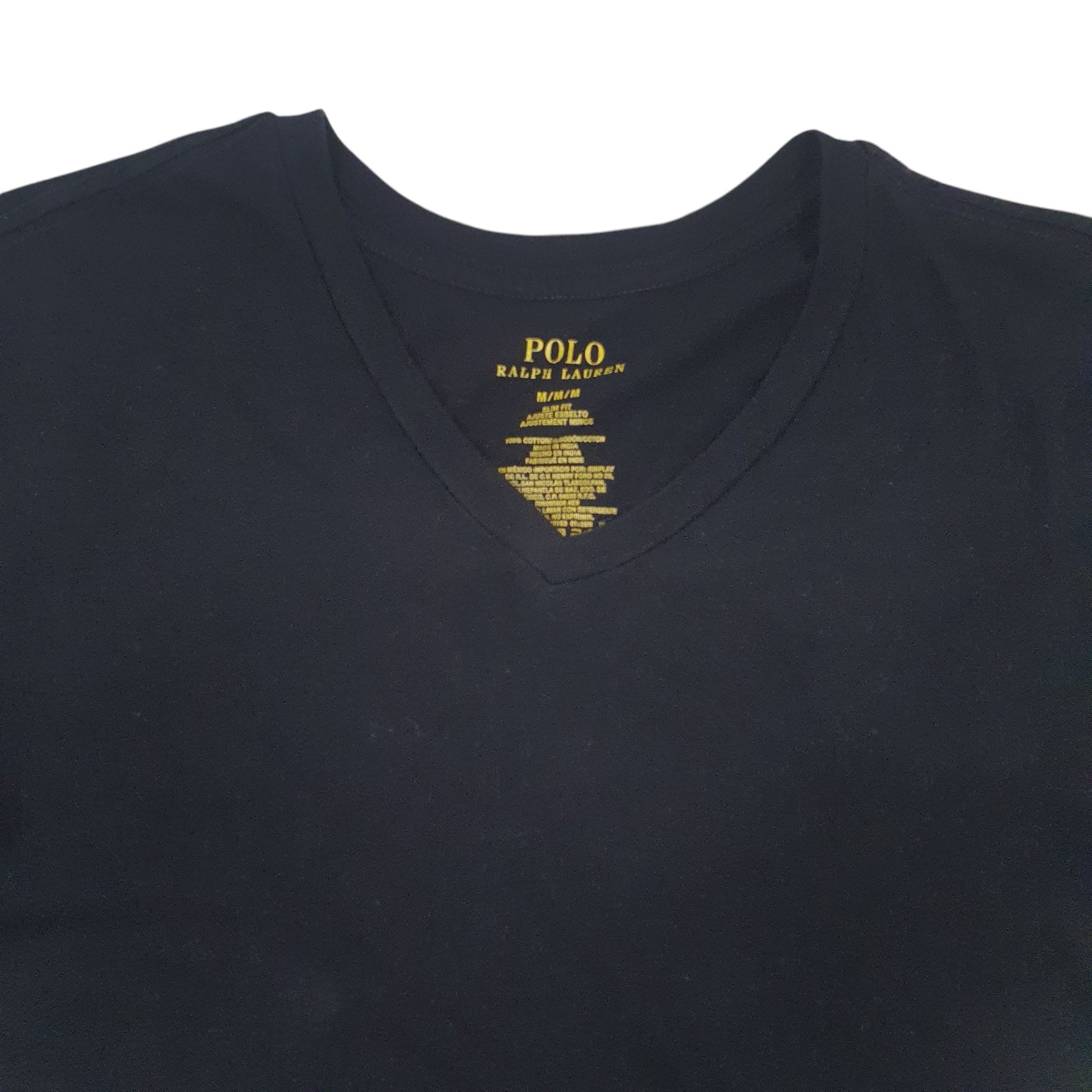 Mens Black Polo Ralph Lauren V Neck Short Sleeve T Shirt