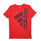 Mens Red Adidas Spellout Short Sleeve T Shirt