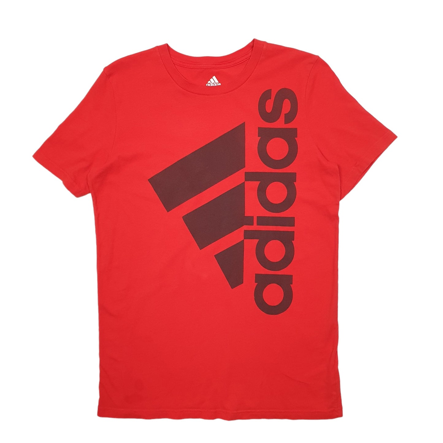 Mens Red Adidas Spellout Short Sleeve T Shirt
