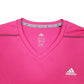 Womens Pink Adidas Active Workout Gym Running Climalite Long Sleeve T Shirt
