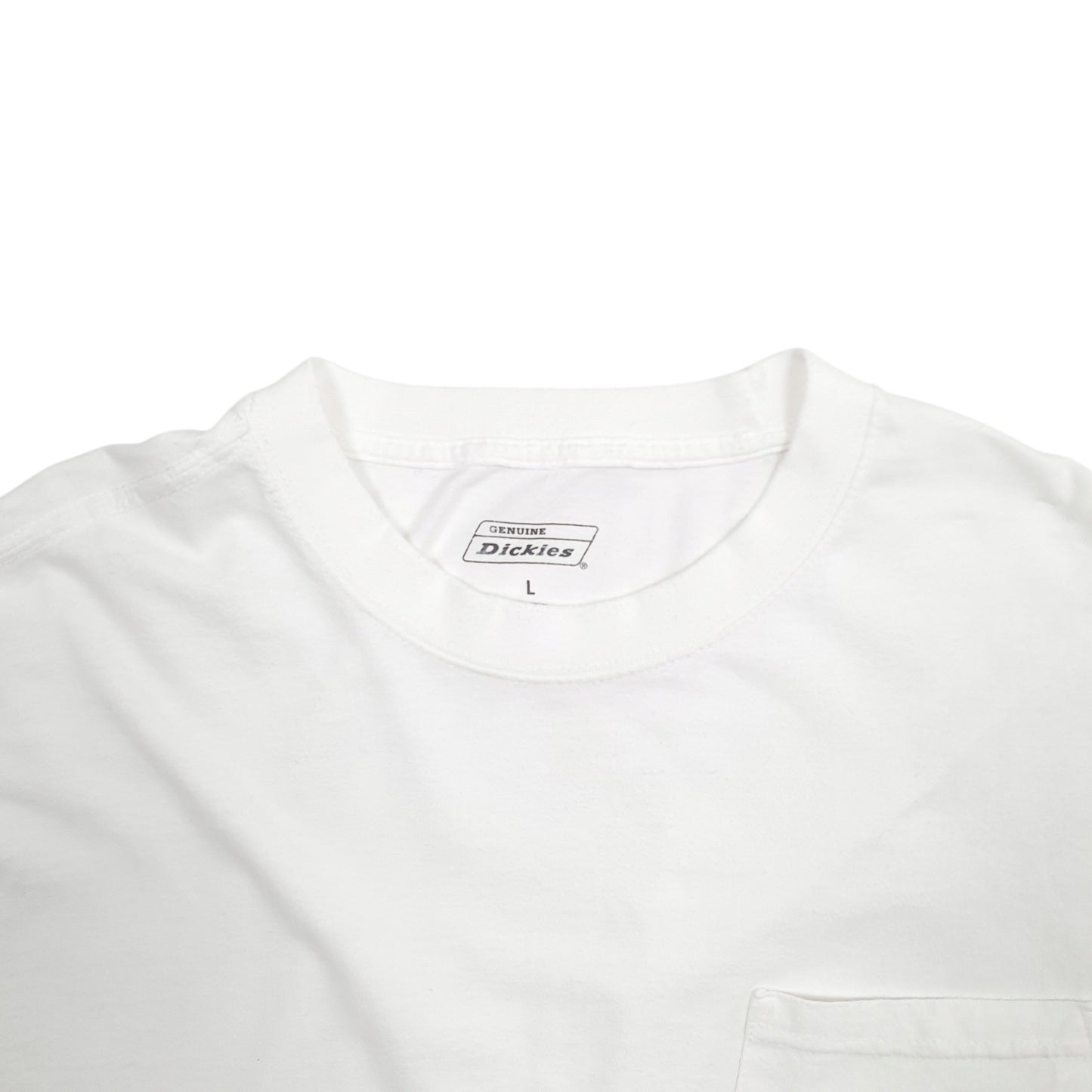 Mens White Dickies  Long Sleeve T Shirt
