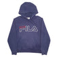 Mens Navy Fila Spellout Hoodie Jumper