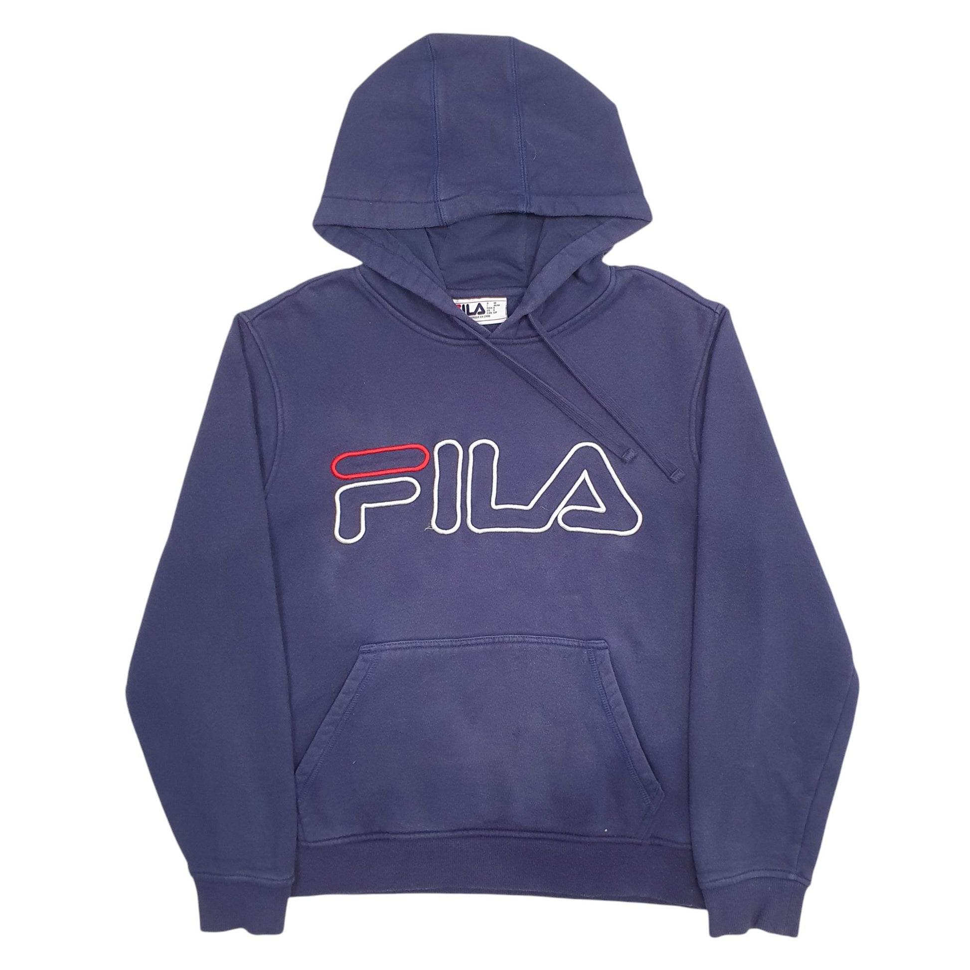 Mens Navy Fila Spellout Hoodie Jumper