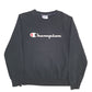 Mens Black Champion Spellout Crewneck Jumper