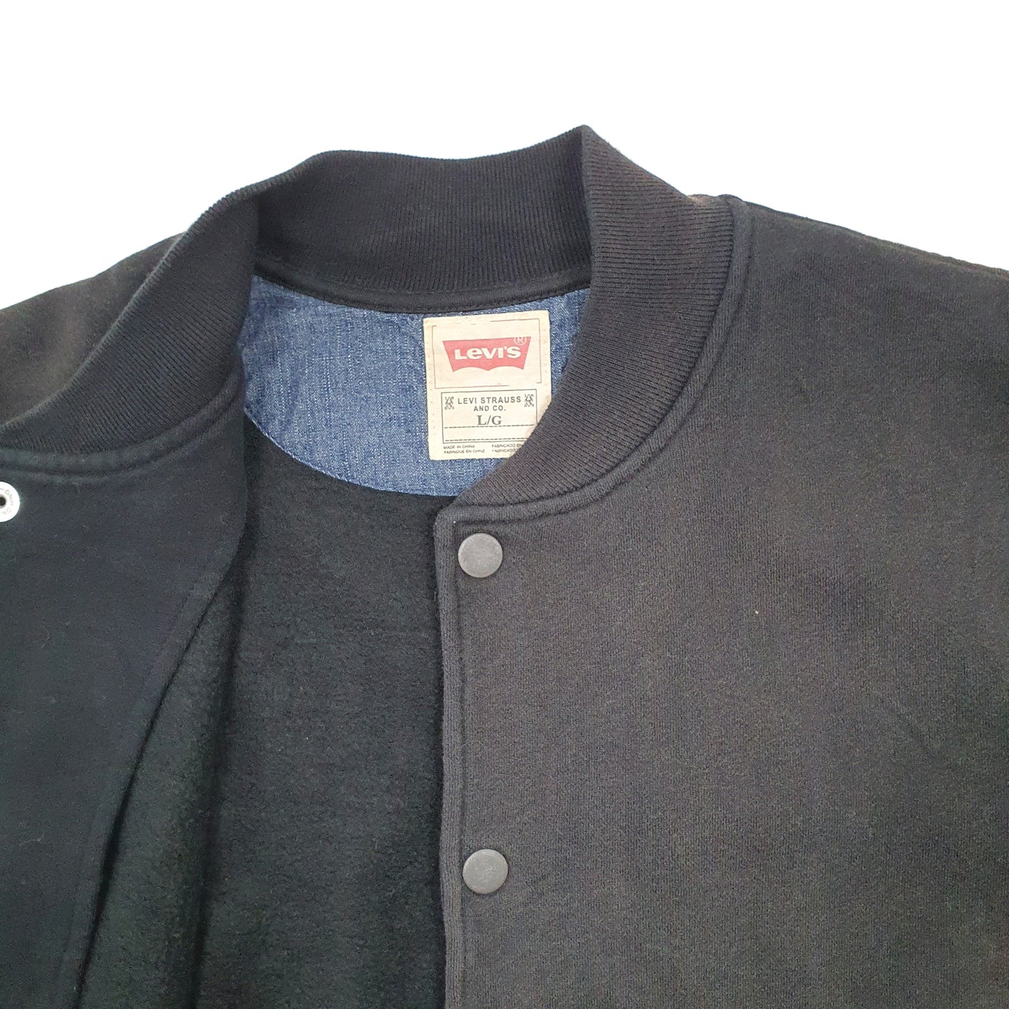 Mens Black Levis Varsity Jumper Cardigan Coat