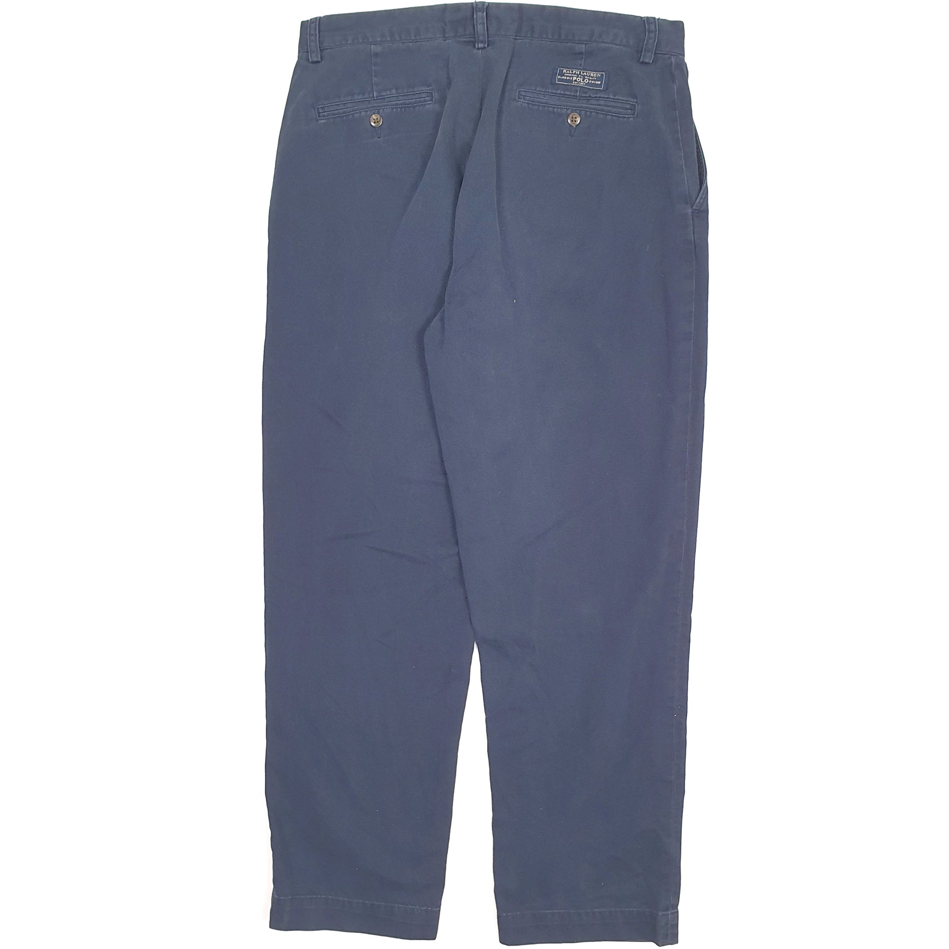 Mens Navy Polo Ralph Lauren Prospect Vintage 1990s Chino Trousers