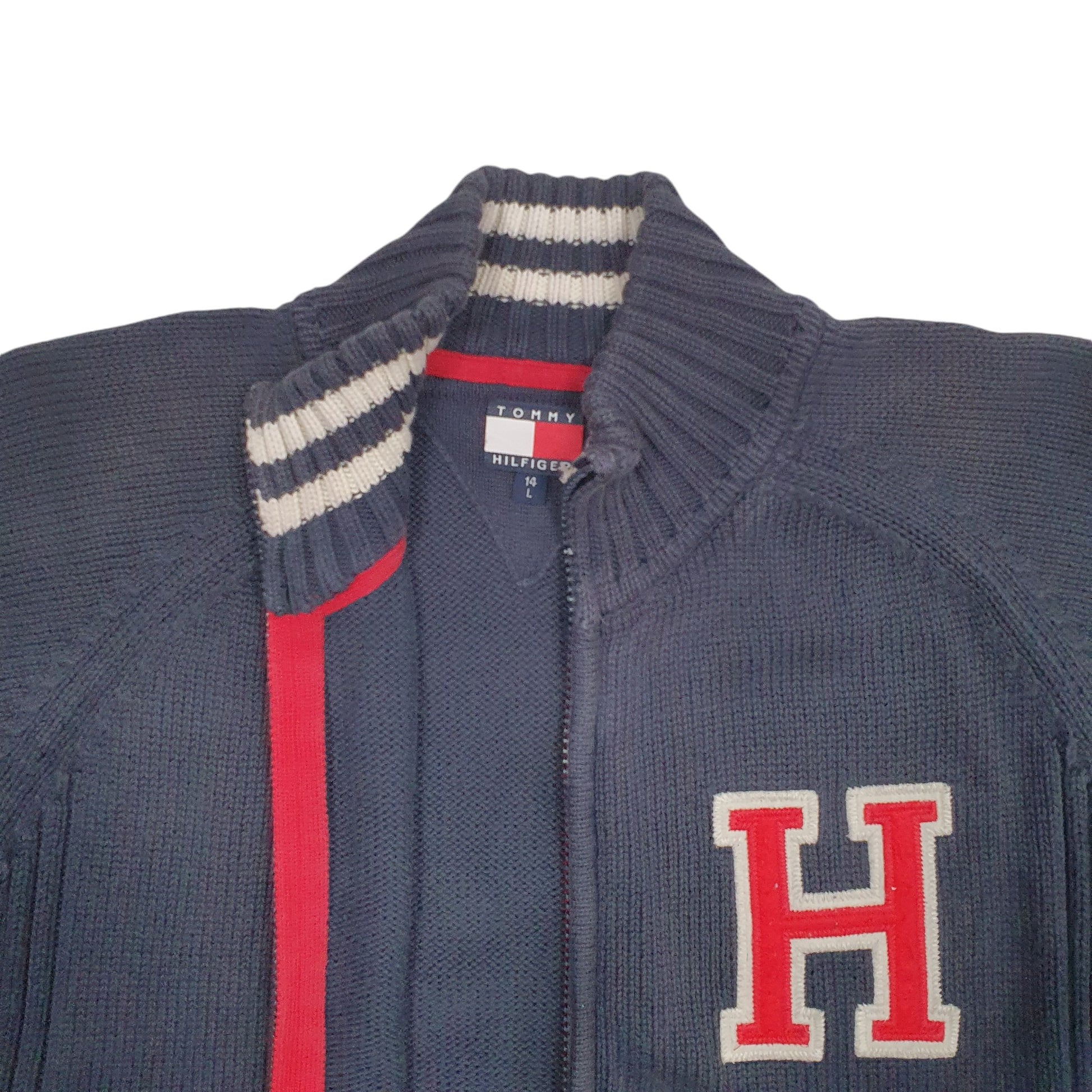 Womens Navy Tommy Hilfiger Knit Full Zip Jumper