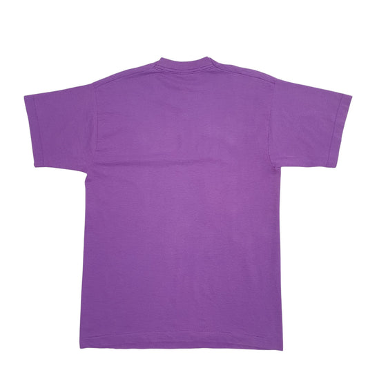 Mens Purple Fruit Of The Loom Single Stitch Vintage 90s Summer Music Academy Short Sleeve T Shirt