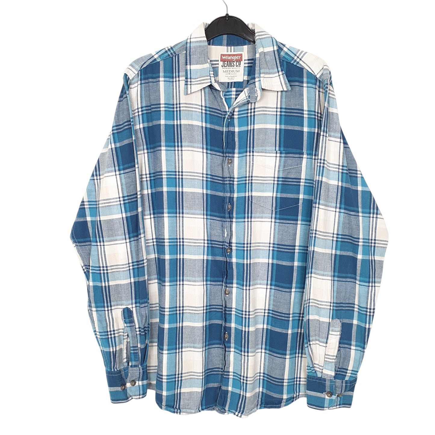 Mens Blue Wrangler  Long Sleeve Shirt