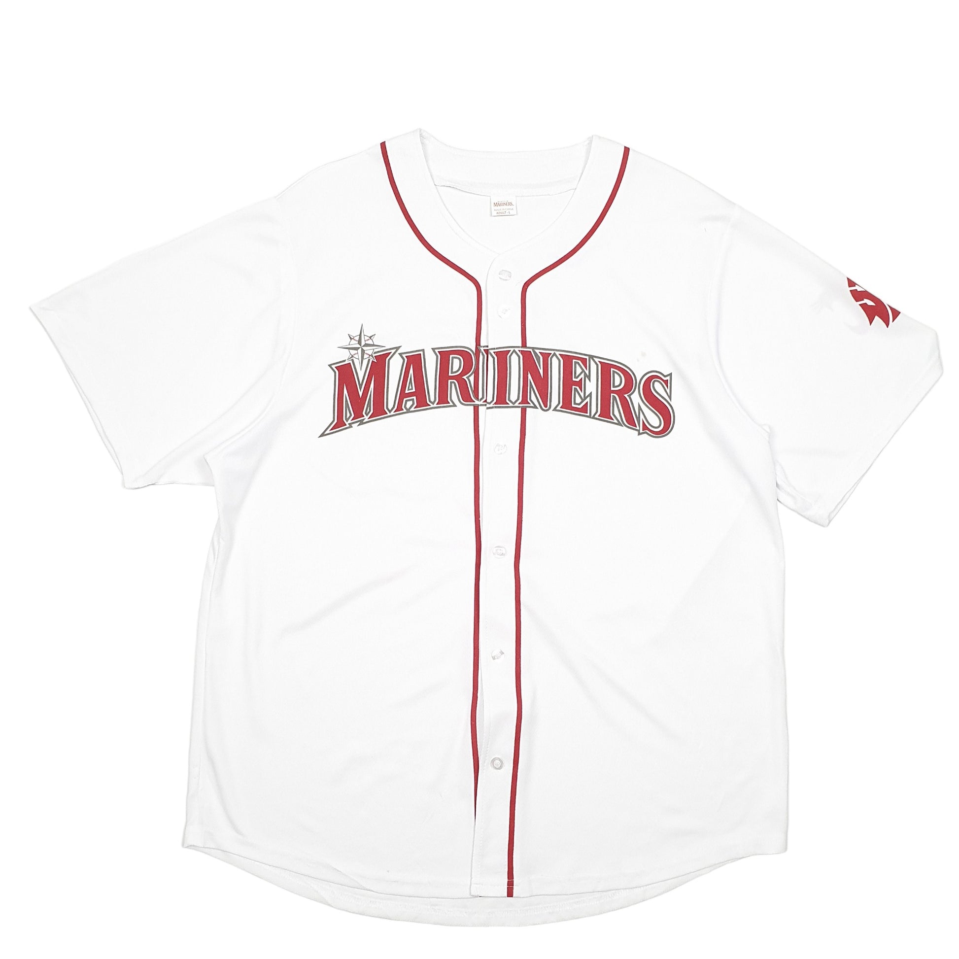 Mens White Seattle Mariners MLB Baseball Jersey Short Sleeve T Shirt