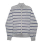 Mens Grey Tommy Hilfiger Knit Striped Full Zip Jumper