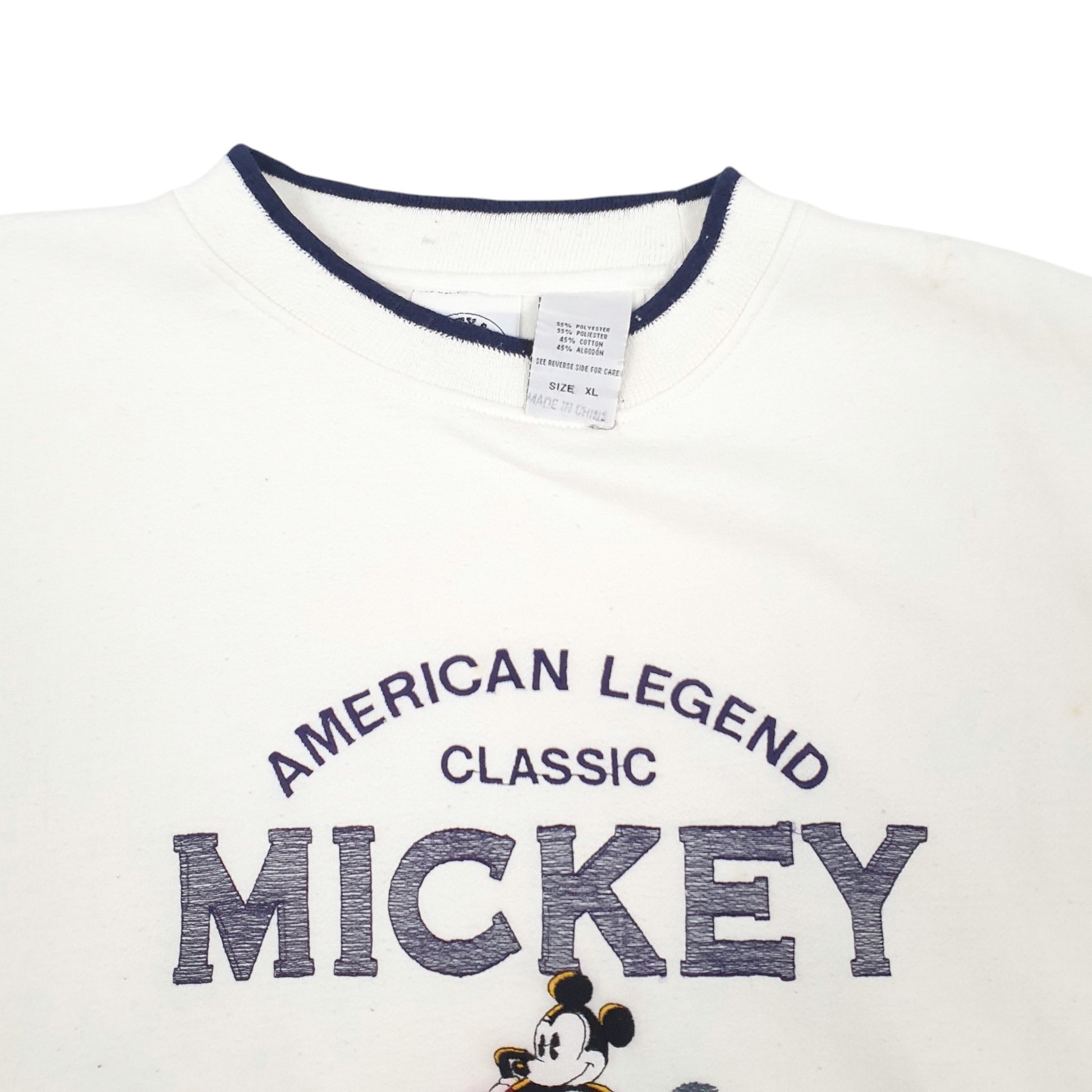 Mens Cream Disney Vintage Spellout Hoodie Jumper