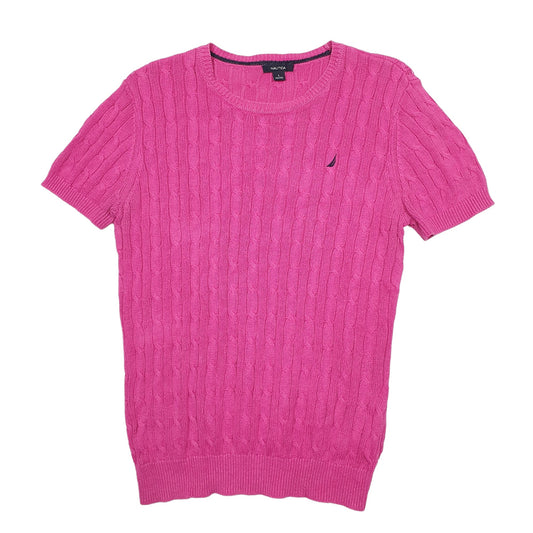 Womens Pink Nautica Knit Crewneck Jumper