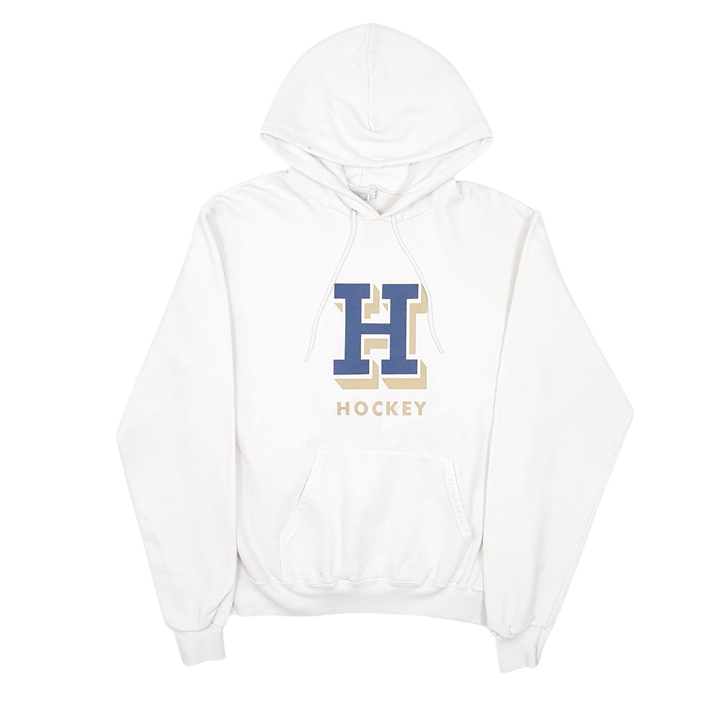Mens White Champion Hockey Hoodie Jumper