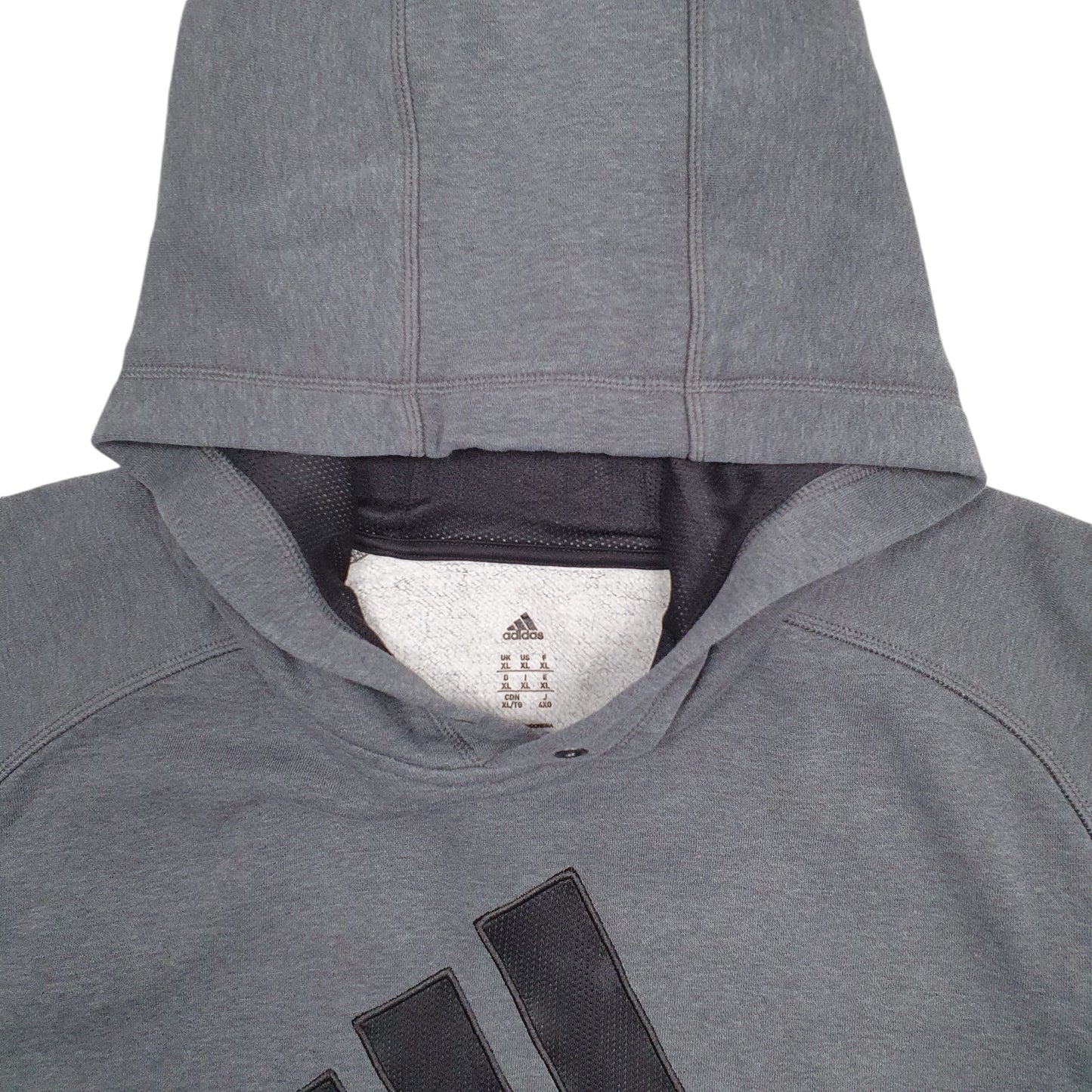 Mens Grey Adidas Spellout Hoodie Jumper