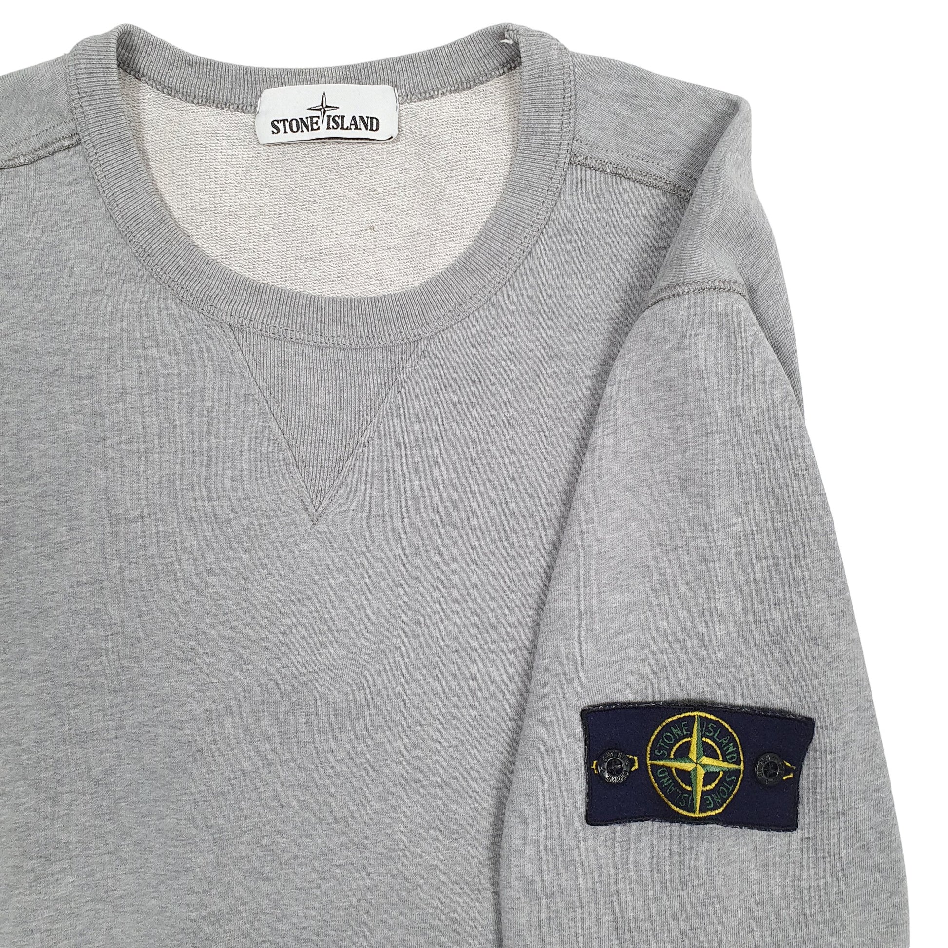 Mens Grey Stone Island  Crewneck Jumper