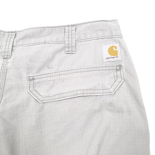 Mens Grey Carhartt Workwear Ripstop Combat 100240 Relaxed Cargo Shorts