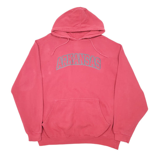 Mens Red Starter Arkansas USA Spellout Hoodie Jumper