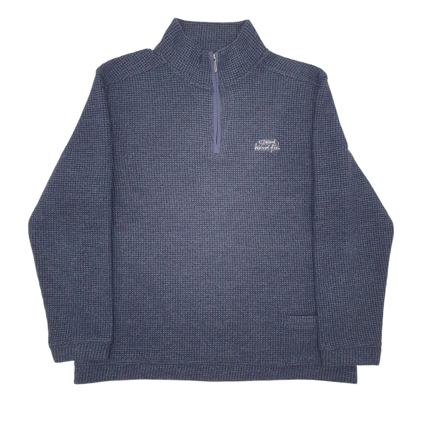 Mens Grey Weird Fish  Quarter Zip Jumper