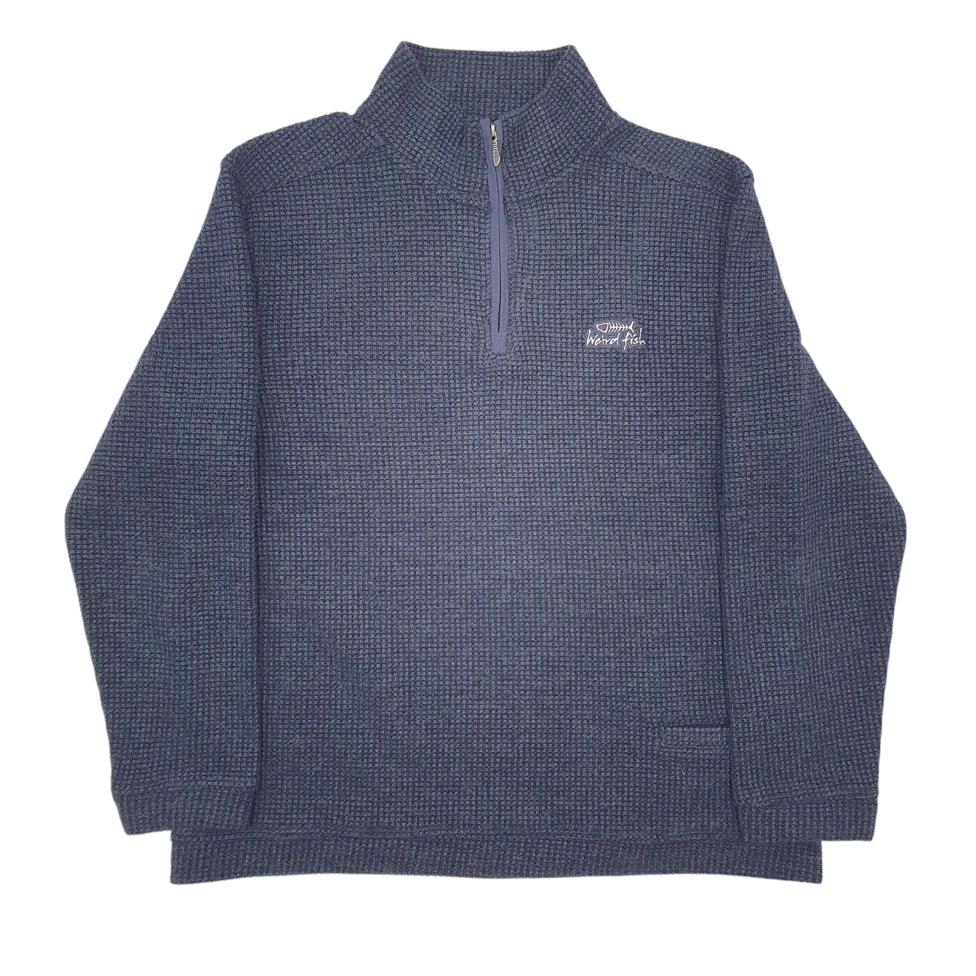 Mens Grey Weird Fish  Quarter Zip Jumper