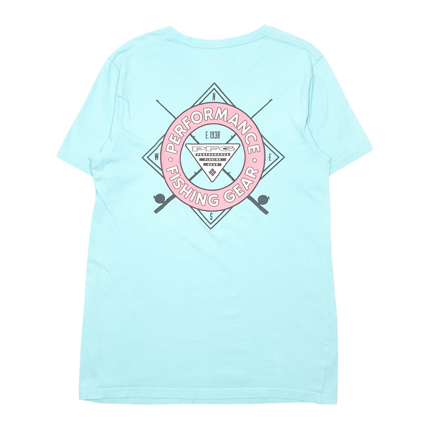 Mens Turquoise Columbia Sportswear PFG Performance Fishing Gear Short Sleeve T Shirt