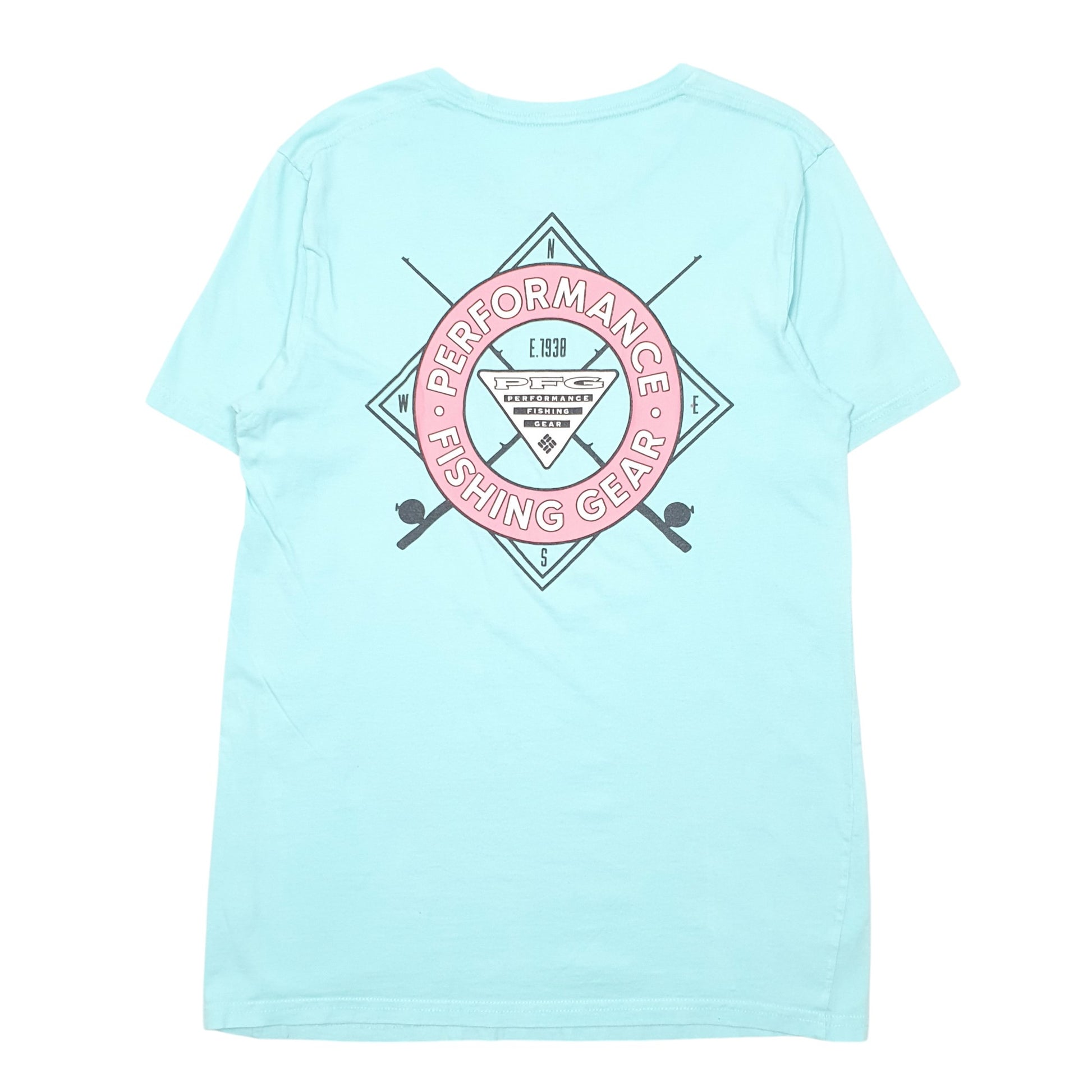 Mens Turquoise Columbia Sportswear PFG Performance Fishing Gear Short Sleeve T Shirt