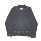 Womens Black Woolrich Knit Festive Cardigan Christmas Tree Mistletoe Full Zip Jumper