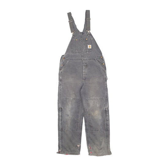 Mens Grey Carhartt Insulated Overalls Bib Dungaree Trousers