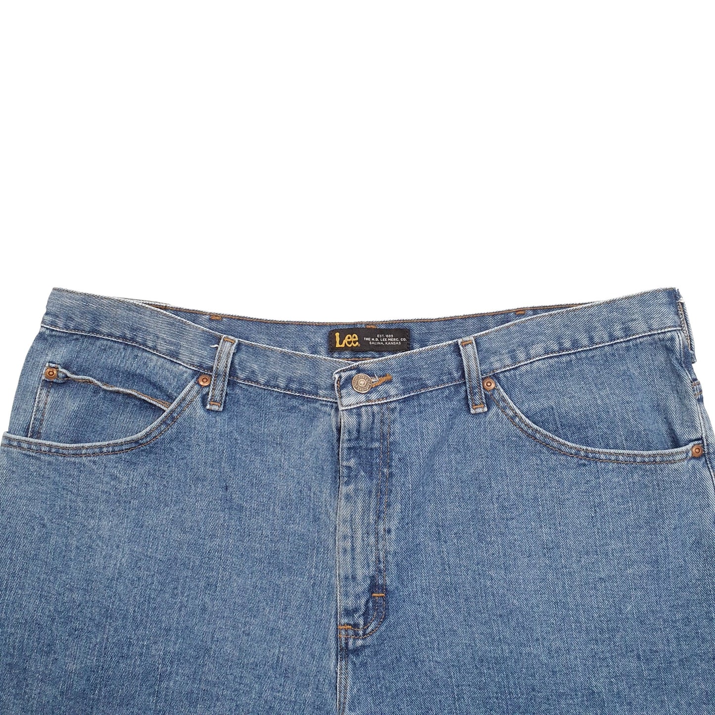 Mens Blue Lee Cut Off Denim Shorts