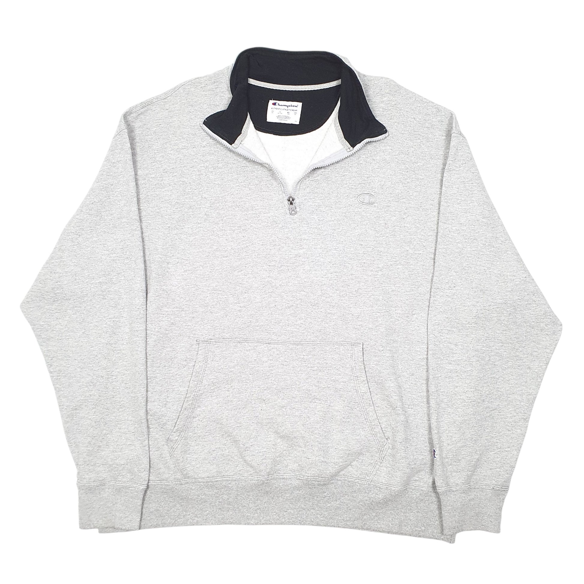 Mens Grey Champion  Quarter Zip Jumper
