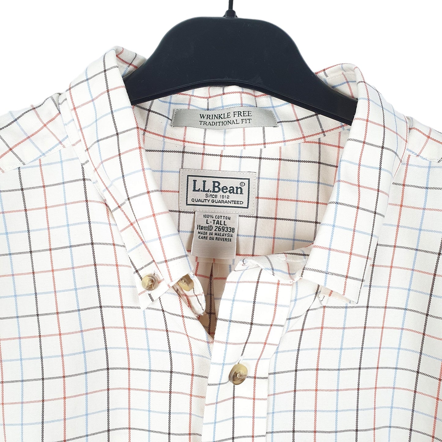 Mens Cream L.L.Bean Tall Long Sleeve Shirt
