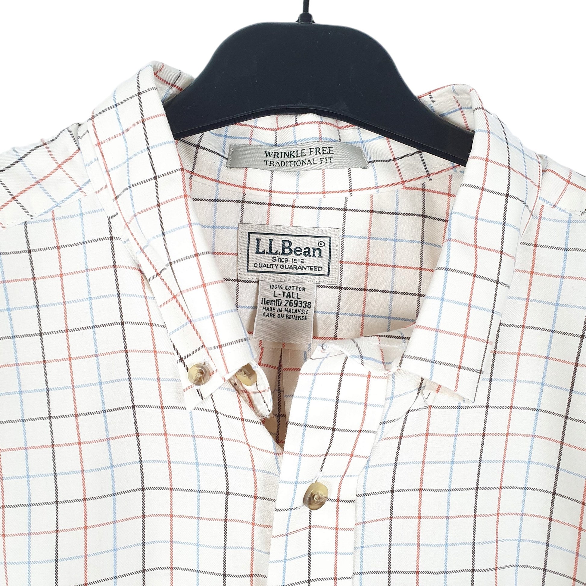 Mens Cream L.L.Bean Tall Long Sleeve Shirt