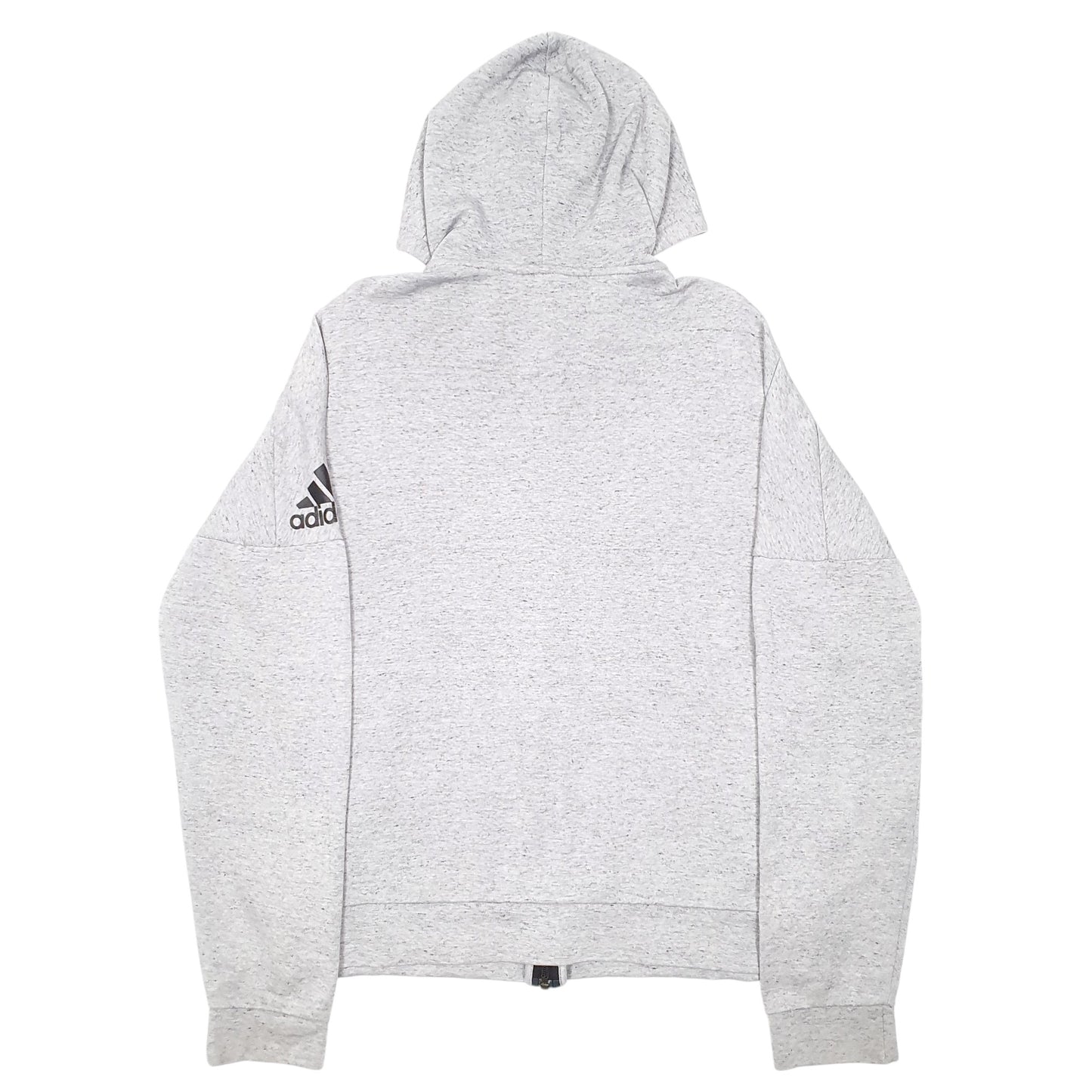 Mens Grey Adidas Hoodie Full Zip Jumper