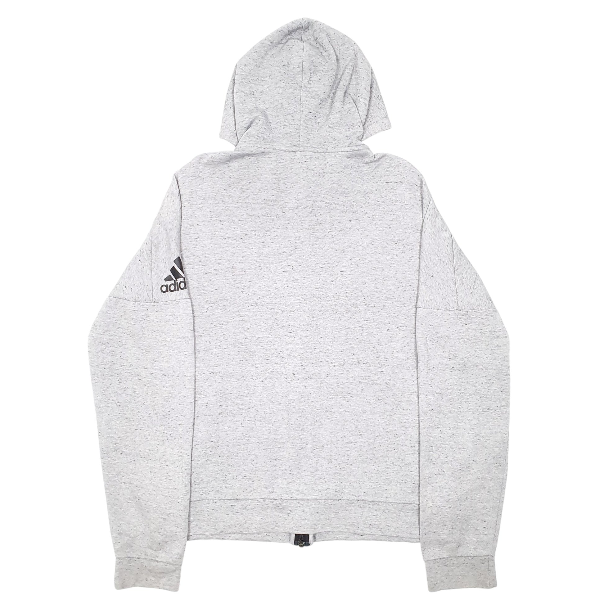 Mens Grey Adidas Hoodie Full Zip Jumper