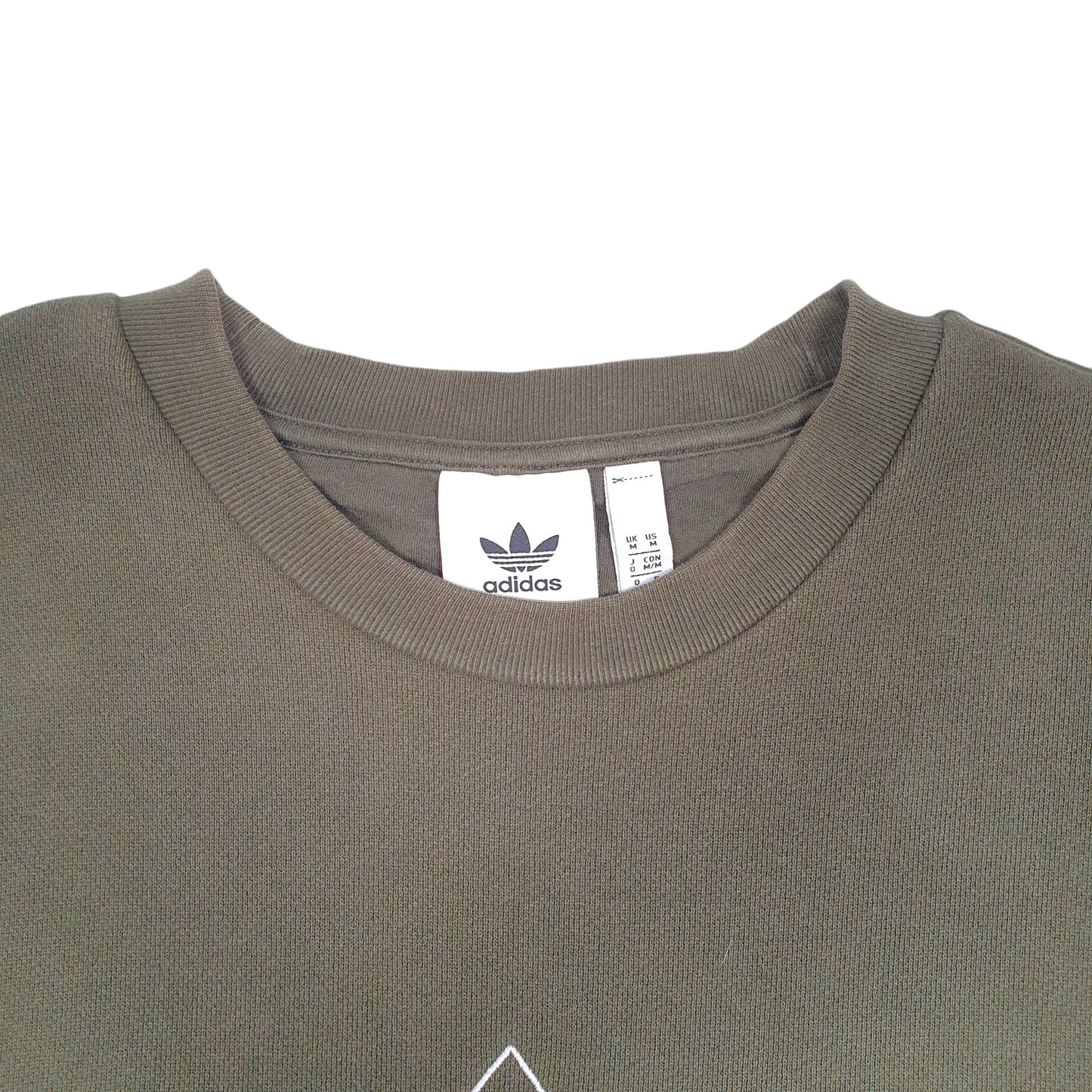 Mens Khaki Adidas Spellout Logo Crewneck Jumper