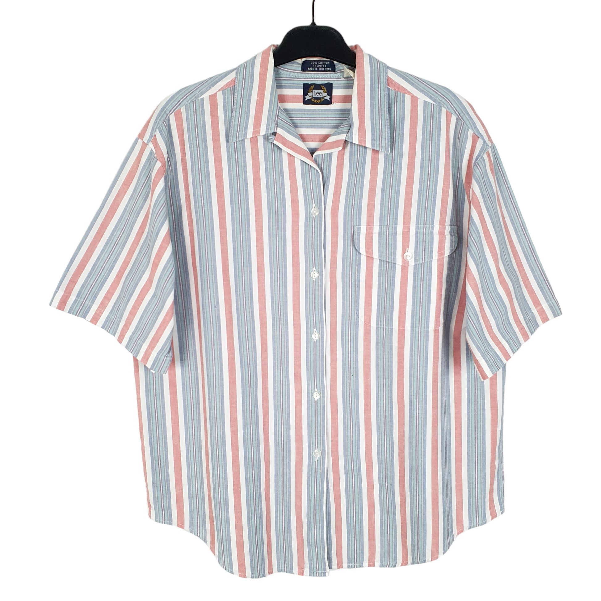 Mens Blue Lee  Short Sleeve Shirt
