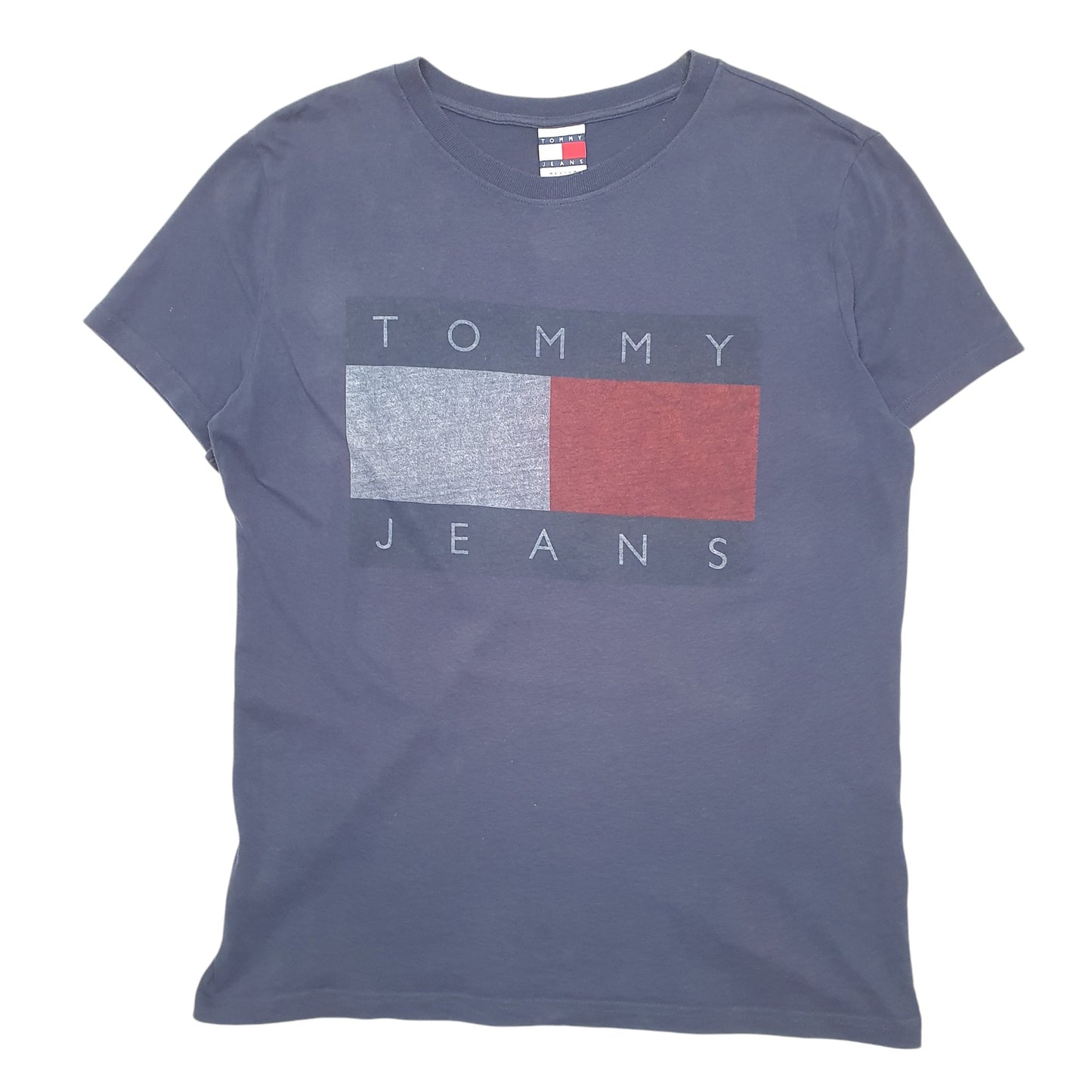 Mens Navy Tommy Hilfiger Spellout Box Logo Short Sleeve T Shirt